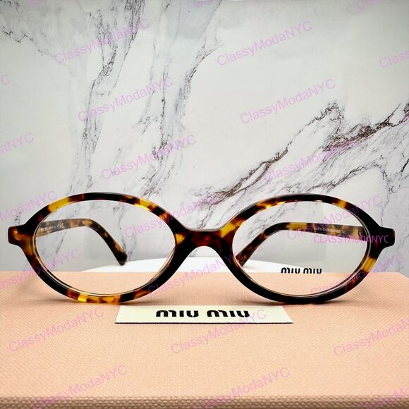 NEW MIU MIU Womens Eyeglasses Brown Oval Full Rim Frames 50-18mm Rx-able Womens main image 6